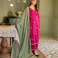 Dhanak 3PC Embroidered Shirt with Dhanak embroidered dupatta-619