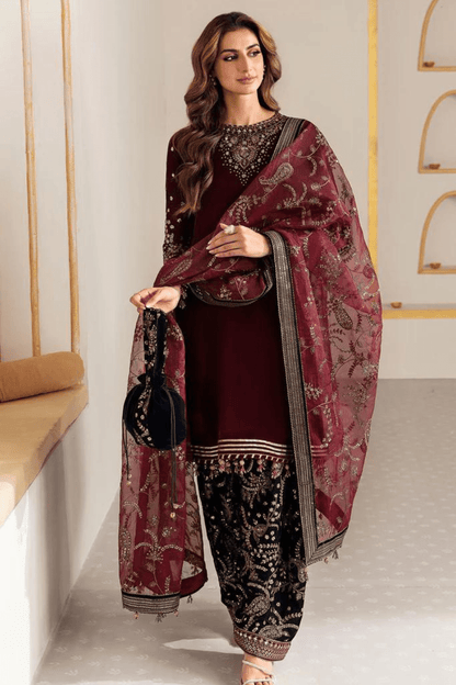 Velvet 3PC Embroidered BQ-1010 - QQ