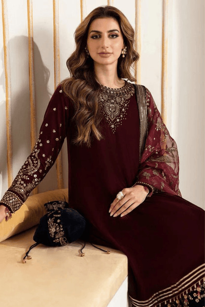 Velvet 3PC Embroidered BQ-1010 - QQ
