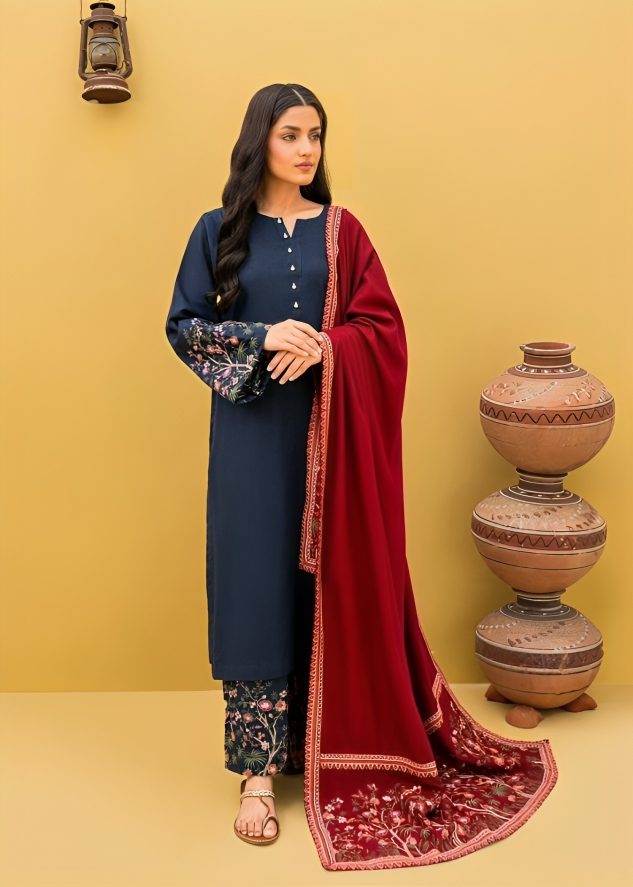 Dhanak 3PC Embroidered Q0312