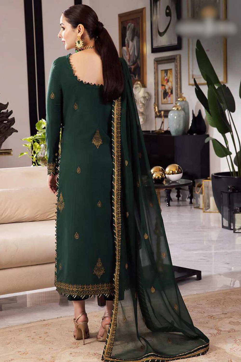 3PC LAWN EMBROIDERED Q449