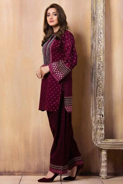 Linen-2pc Embroidered- 3418 - QQ
