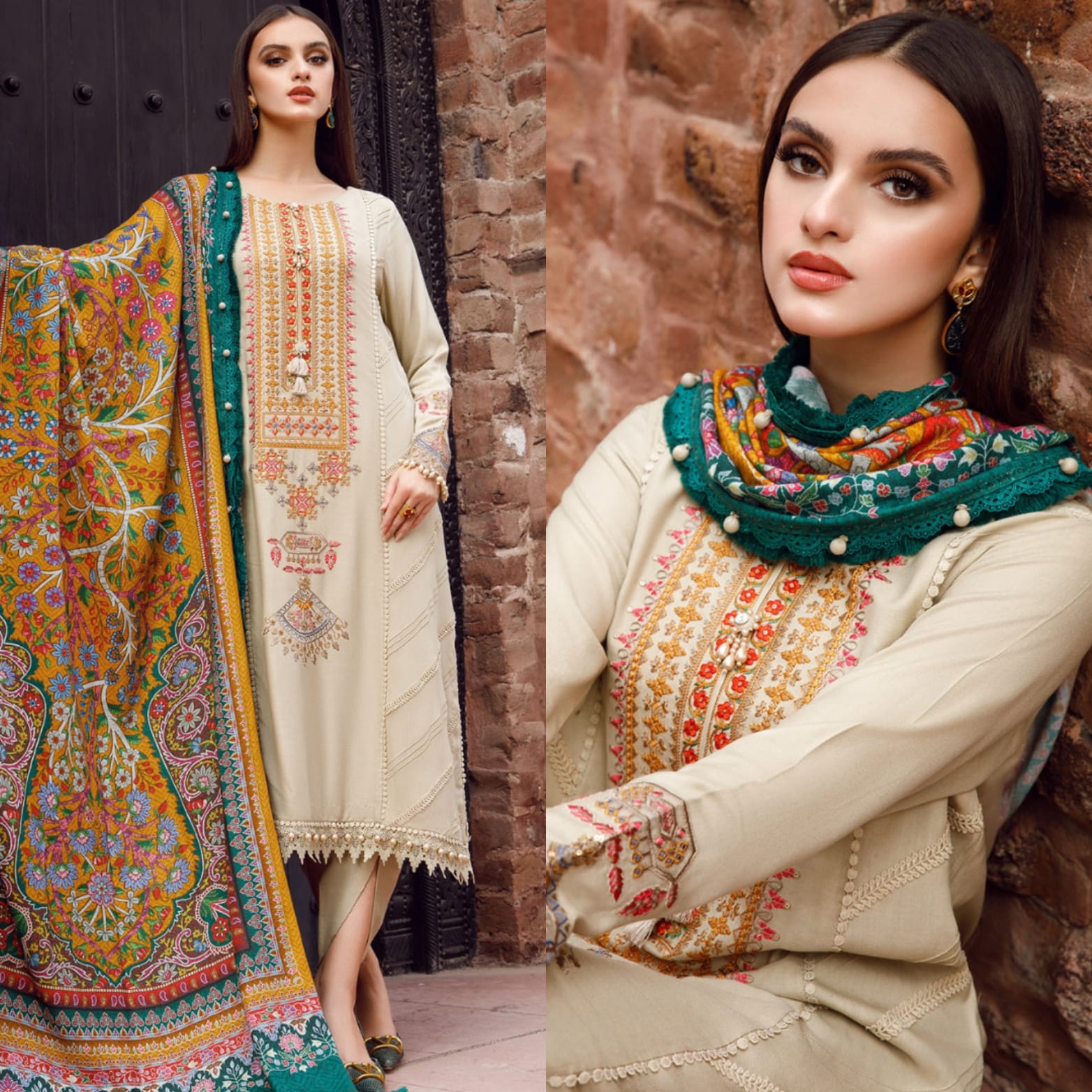 Dhanak 3PC Embroidered Q0303