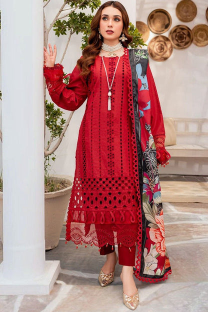 Dhanak-3PC Embroidered Shirt with Digital Printed Wool Shawl - 3160 - QQ