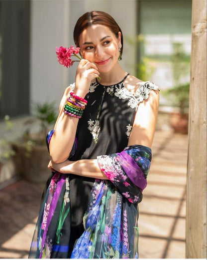 3PC KARANDI PRINTED SHIRT WITH KARANDI PRINTED DUAPTTA AND TROUSER -3435 - QQ