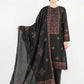 Dhanak-3PC Embroidered Shirt with Dhanak Embroidered Dupatta -3383