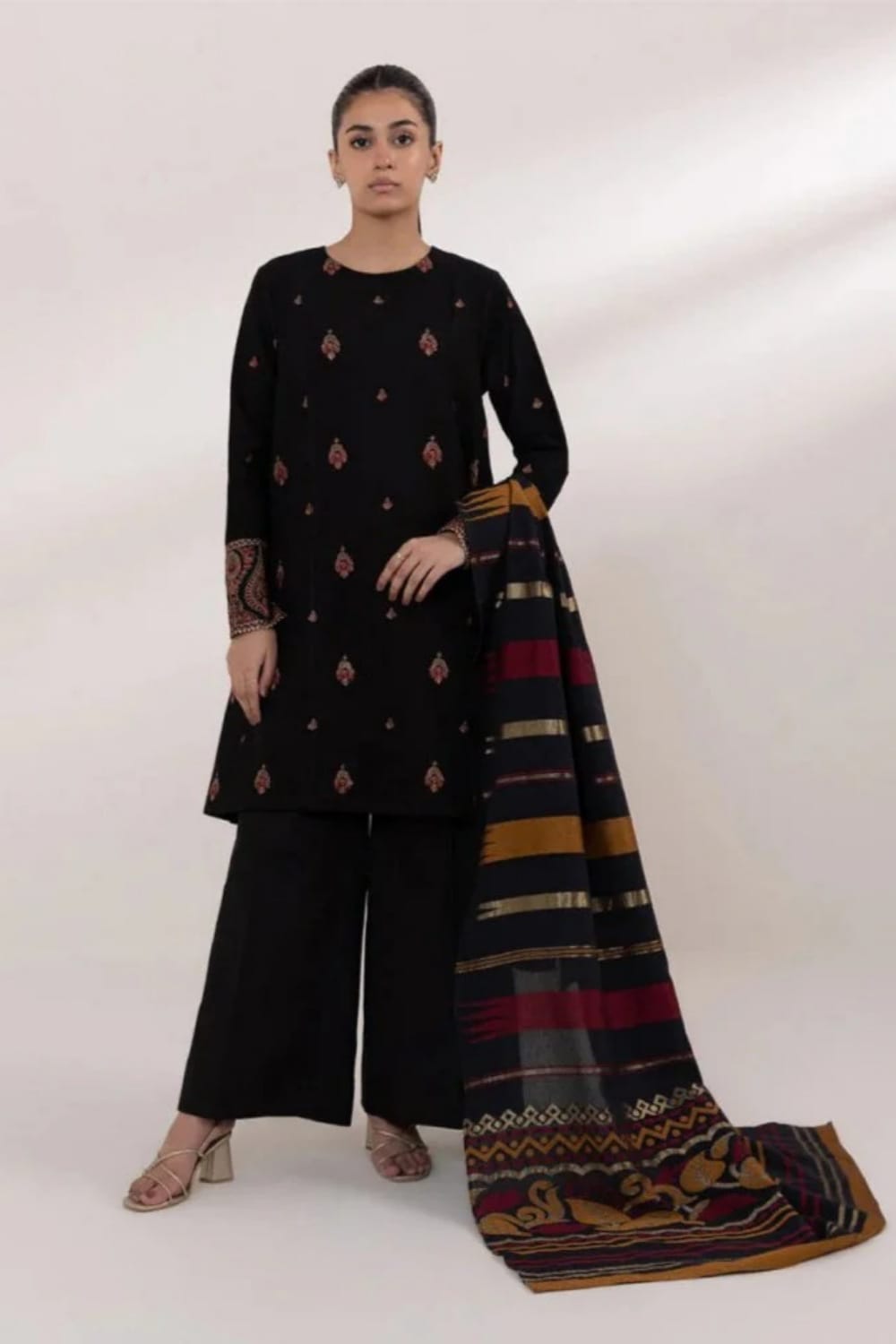 3PC Lawn Embroidered Shirt With Digital Printed Jacquard Dupatta-5174
