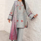 Lawn-3PC Chikankari Embroidered With Digital Printed Jacquard Dupatta-5192