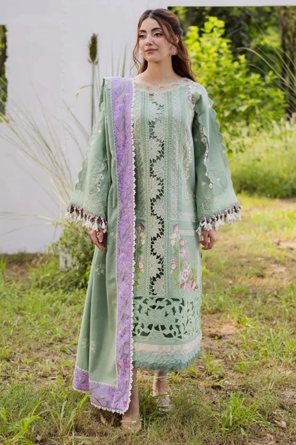 Lawn-3PC Embroidered With Chiffon Ready to Wear Dupatta-5288