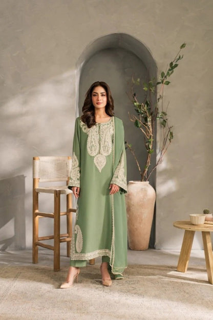 Lawn-3PC Embroidered With Chiffon Ready to Wear Dupatta-5221 - QQ