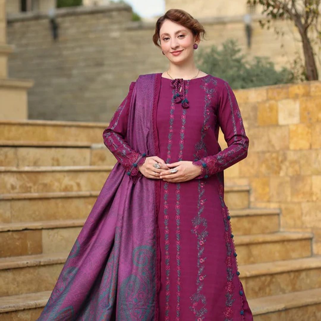 Lawn-3PC Embroidered with Digital Printed Jacquard Dupatta-5043