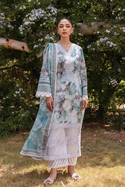 3PC Lawn Printed Shirt With Digital Printed Dupatta-1624 - QQ