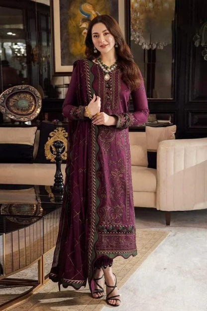 Lawn 3PC Embroidered With Chiffon Embroidered Dupatta- 5015 - QQ