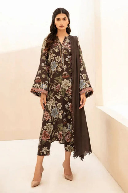 BAROQUE - 3PC Lawn Printed Shirt With Voile Printed Dupatta-1510 - QQ