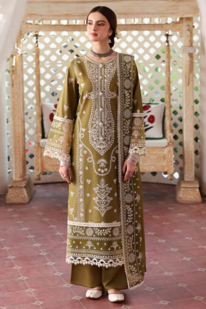 Lawn-3PC Embroidered Shirt With Khadi Net Embroidered Dupatta-5211 - QQ