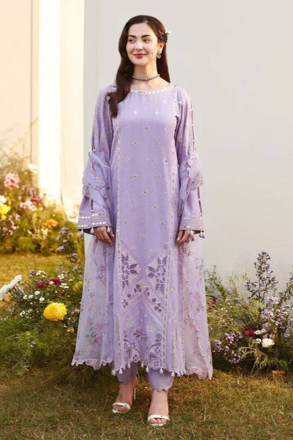 Lawn-3PC Embroidered With Chiffon Digital Printed Dupatta - 5243