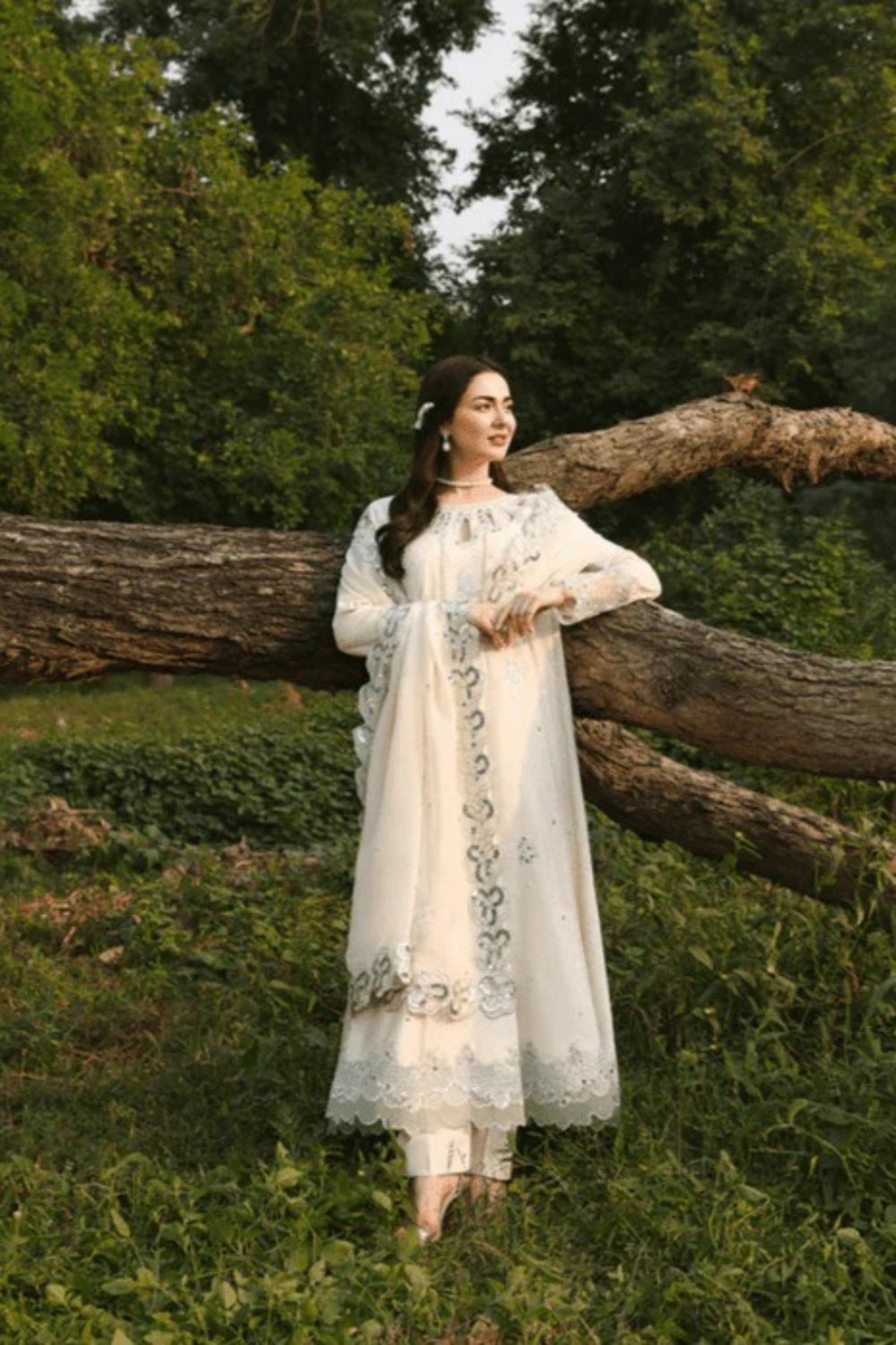 Lawn-3PC Sequence Embroidered With Khadi Net Embroidered Dupatta-5249