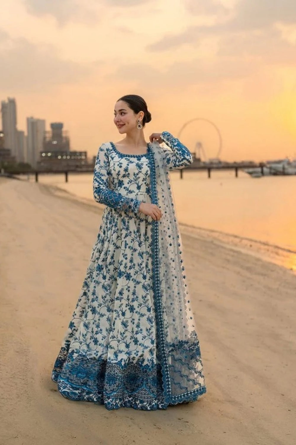 Lawn-3PC Embroidered Shirt With Khadi Net Embroidered Dupatta-5276