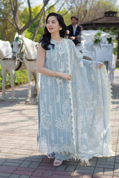 Lawn-3PC Embroidered Shirt With Digital Printed Jacquard Dupatta-5309 - QQ