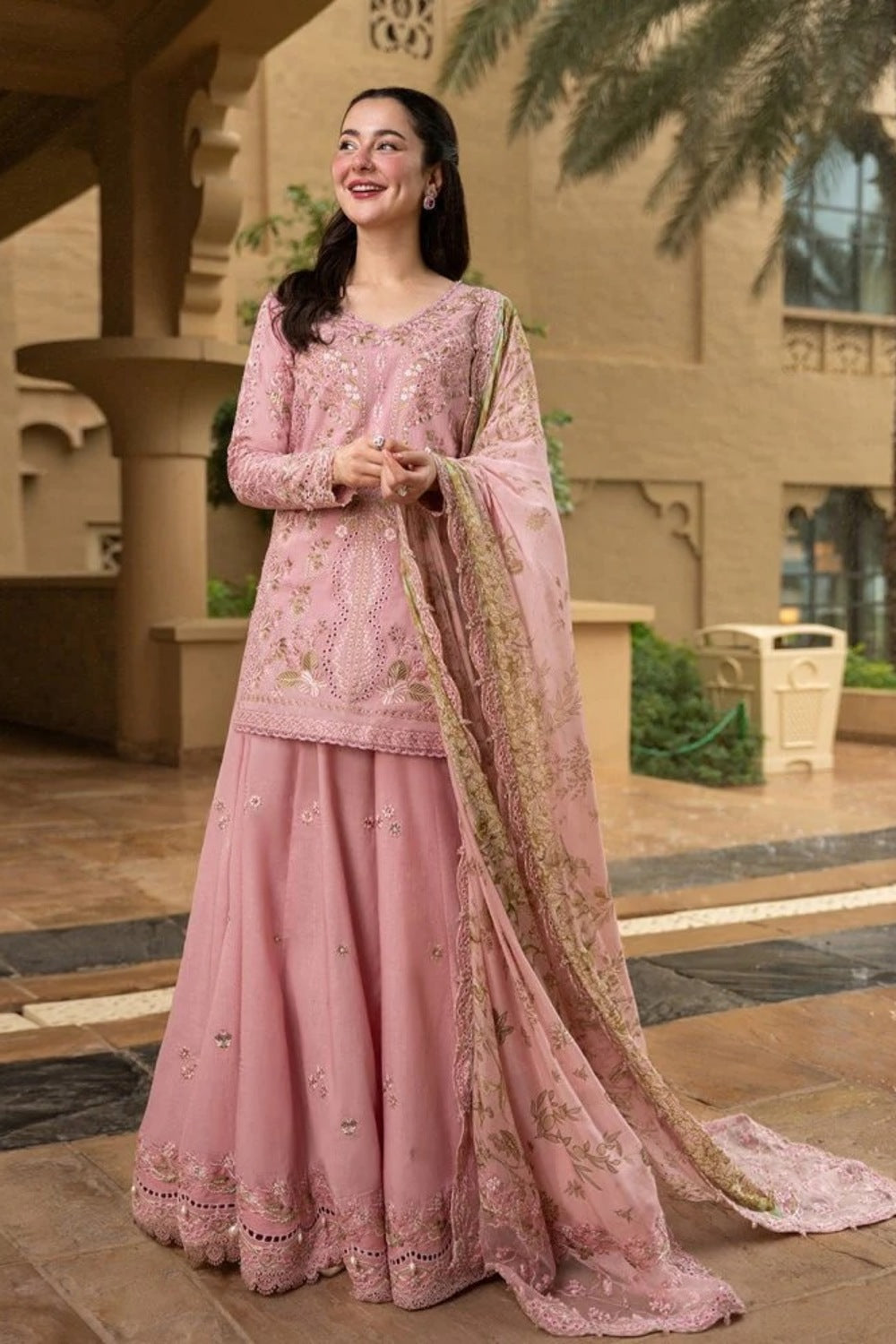 Lawn-3PC Chikankari Embroidered Shirt With Chiffon Printed Dupatta-5260