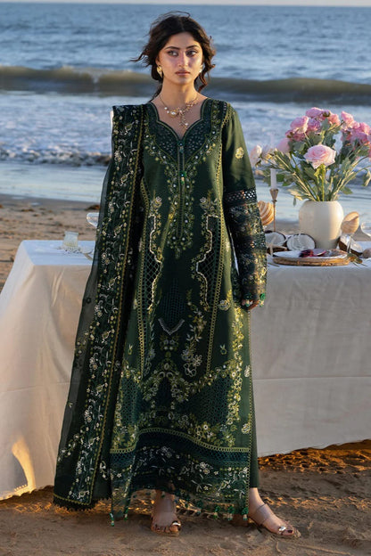 Lawn-3PC Chikankari Embroidered Shirt With Khadi Net Embroidered Dupatta-5377