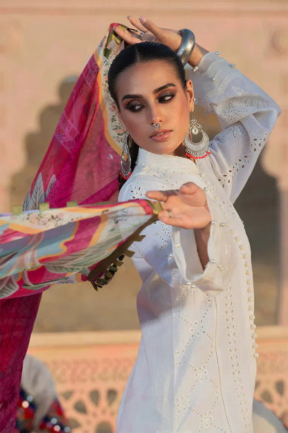 Warda Saleem Dhanak 3PC Chikankari Embroidered With Digital Printed Wool Shawl-104 - QQ