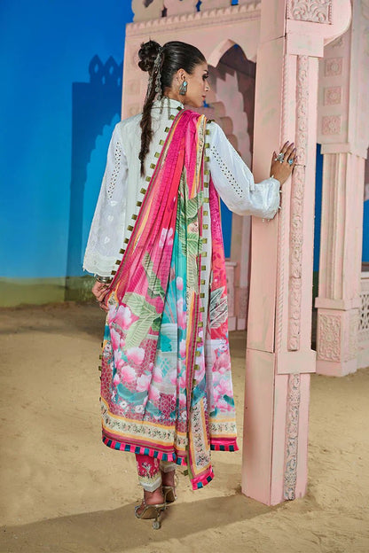 Warda Saleem Dhanak 3PC Chikankari Embroidered With Digital Printed Wool Shawl-104 - QQ