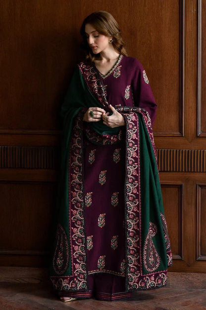 Dhanak 3PC Embroidered Shirt with Dhanak Embroidered Dupatta-3563 - QQ
