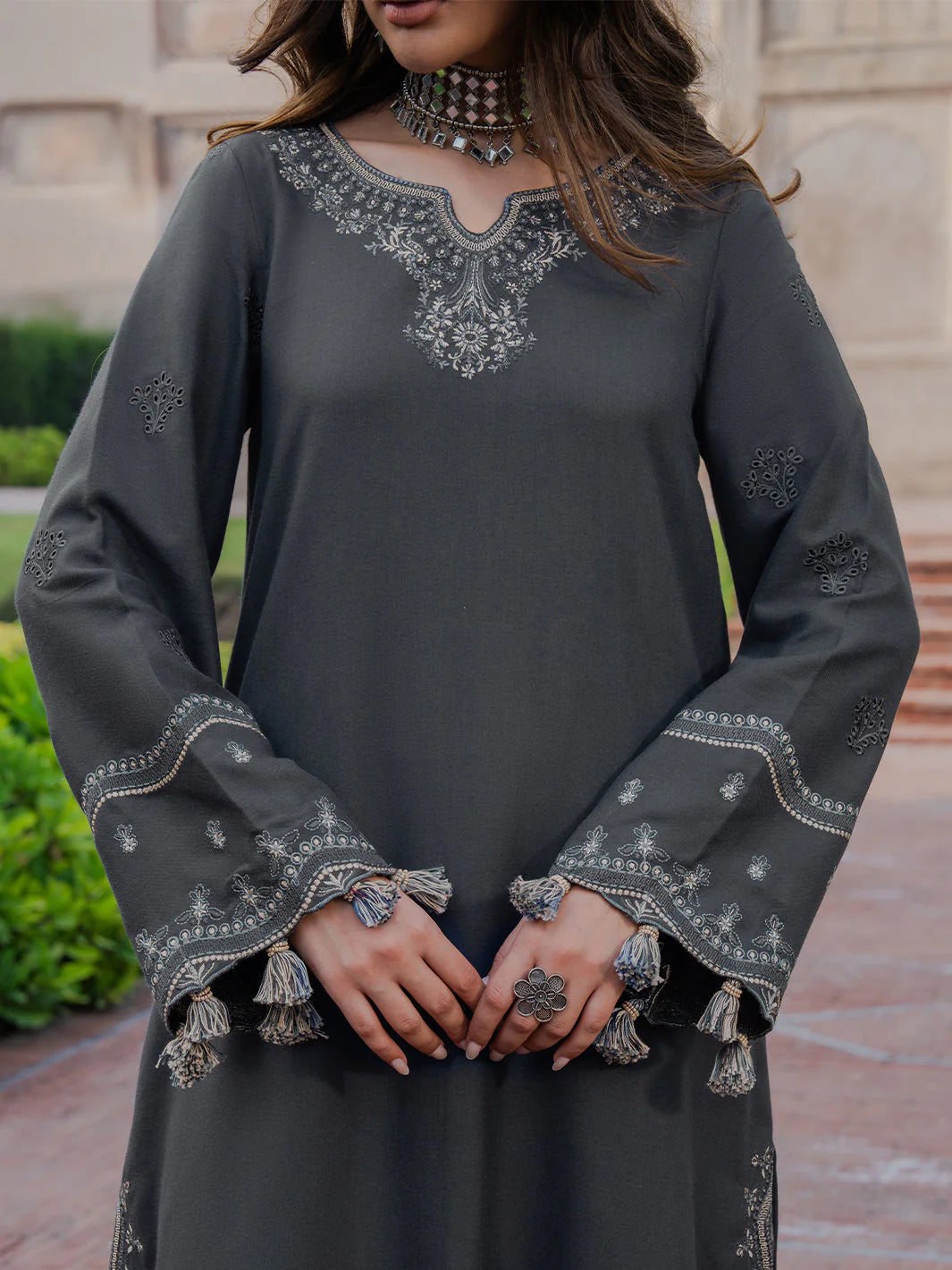 Lawn-3PC Embroidered with Digital Printed Jacquard Dupatta-5050