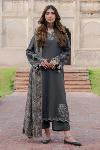 Lawn-3PC Embroidered with Digital Printed Jacquard Dupatta-5050 - QQ