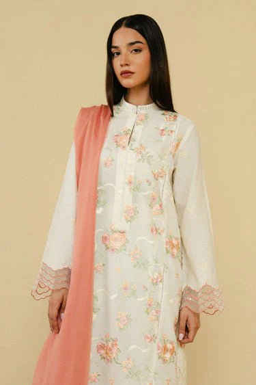 Coco Zara Shahjahan 3PC Embroidered With Dhanak Embroidered Dupatta-203 - QQ