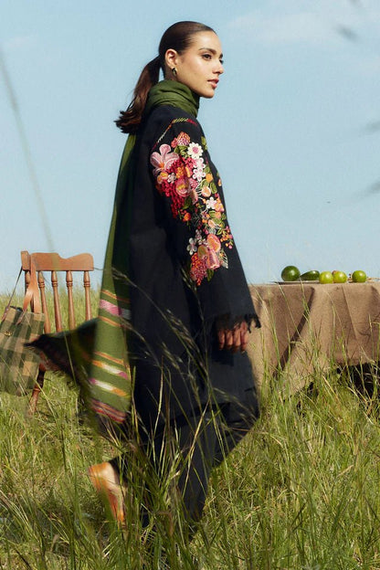 ZARA SHAHJAHAN 3PC Dhanak Embroidered Shirt With Digital Printed Shawl-294 - QQ