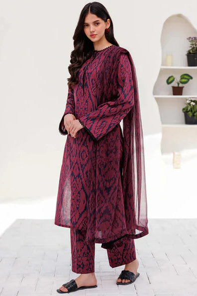 3PC LAWN PRINTED SHIRT WITH VOILE PRINTED DUAPTTA - 4015