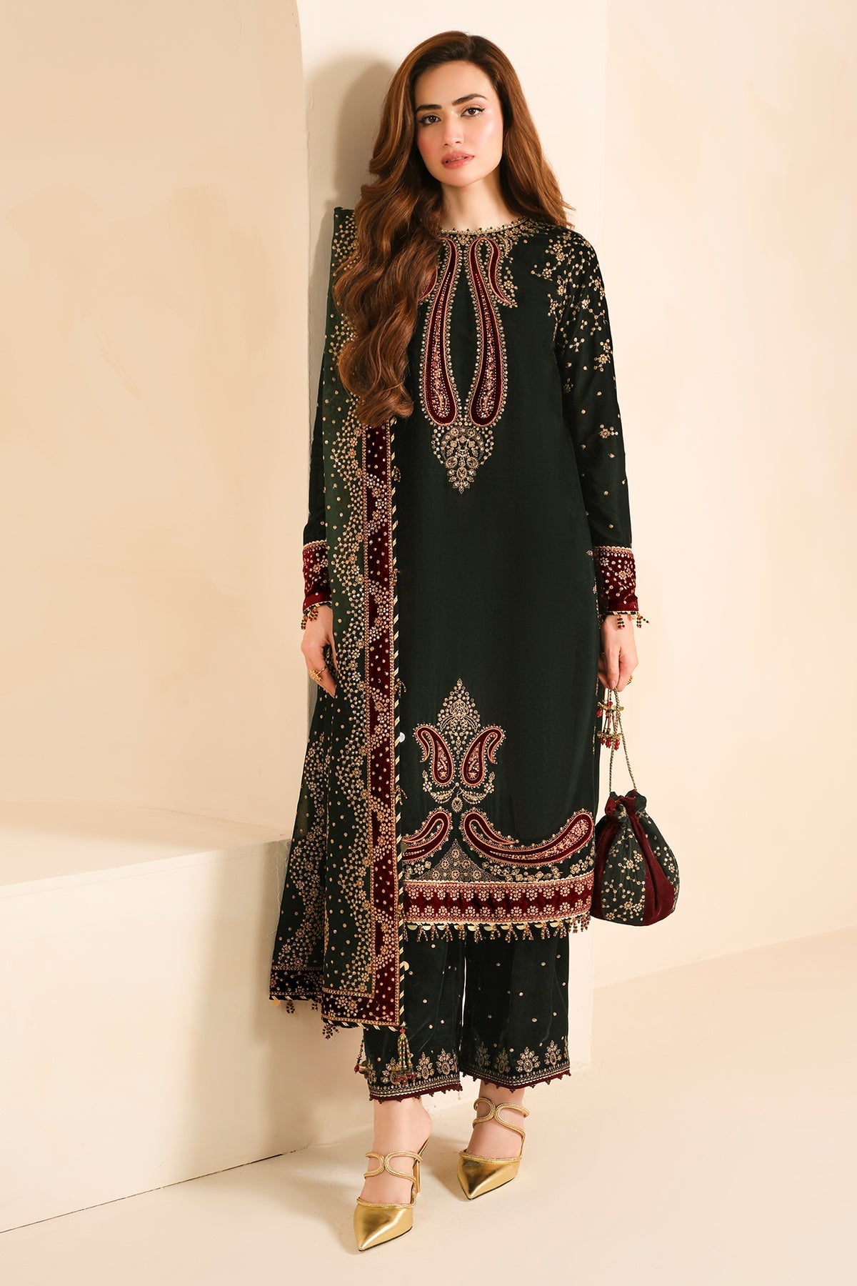 Jazmin - Embroidered Micro 9000 Velvet Formal JZ-999