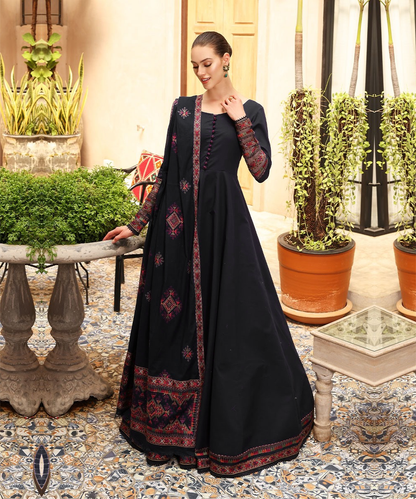 Bareeze Dhanak 3PC Embroidered With Dhanak Shawl Embroidered-132 - QQ