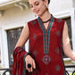3Pcs Dhanak Embroidered - 129 D