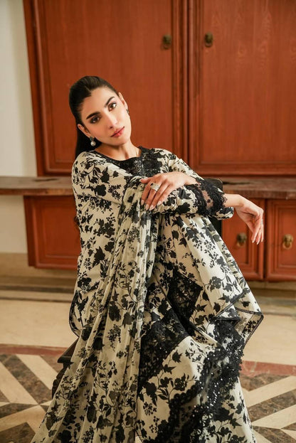 Karandi-3PC Digital Printed Shirt with Karandi Digital Printed Dupatta -1716 - QQ
