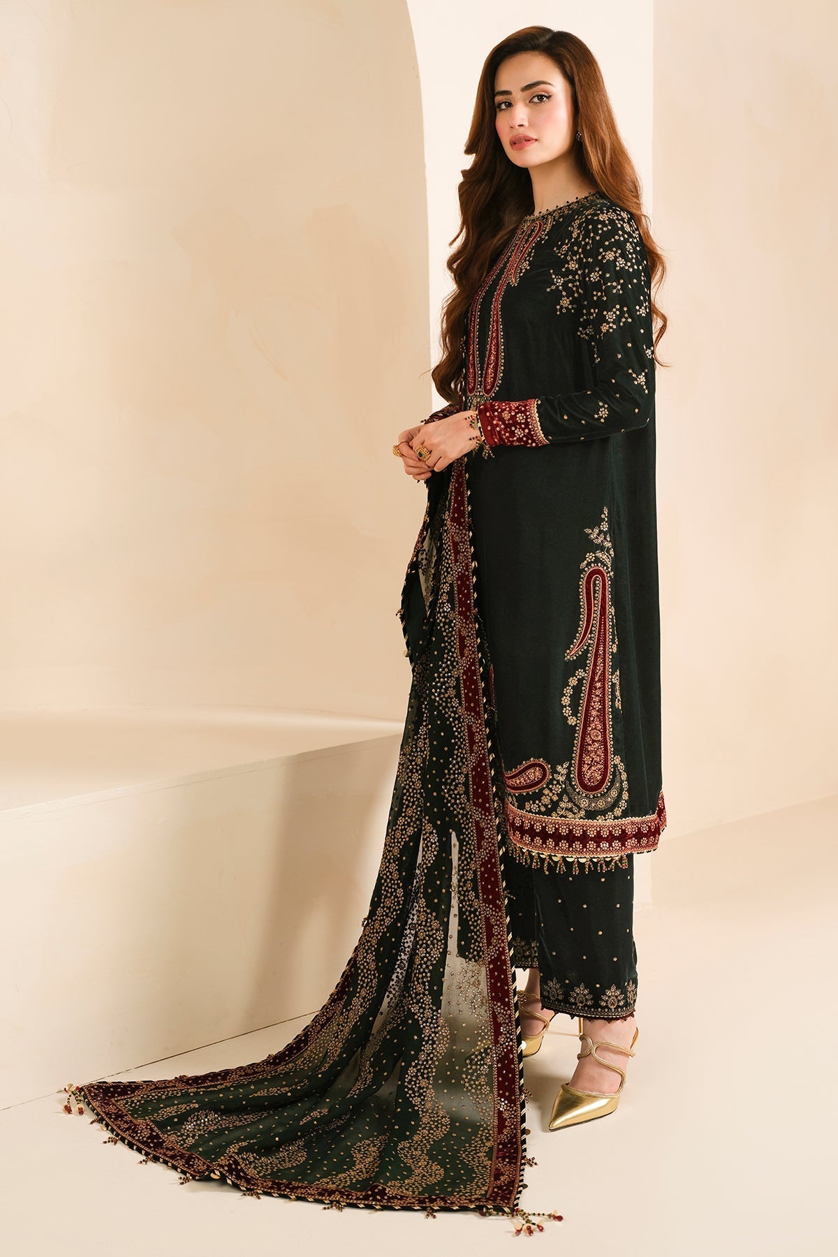 Jazmin - Embroidered Micro 9000 Velvet Formal JZ-999
