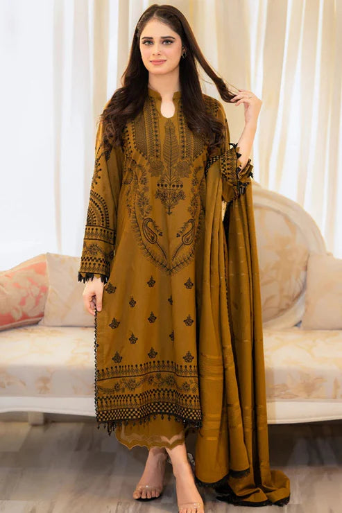 Lawn-3PC Embroidered Shirt with Embroidered Cotton Net Dupatta -5106