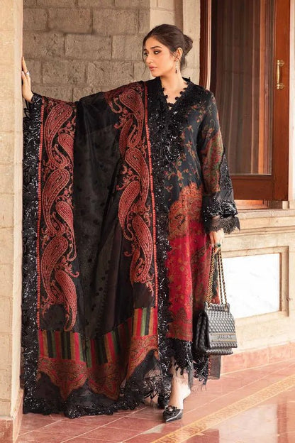 3PC KARANDI PRINTED SHIRT WITH KARANDI PRINTED DUAPTTA AND TROUSER -1709 - QQ