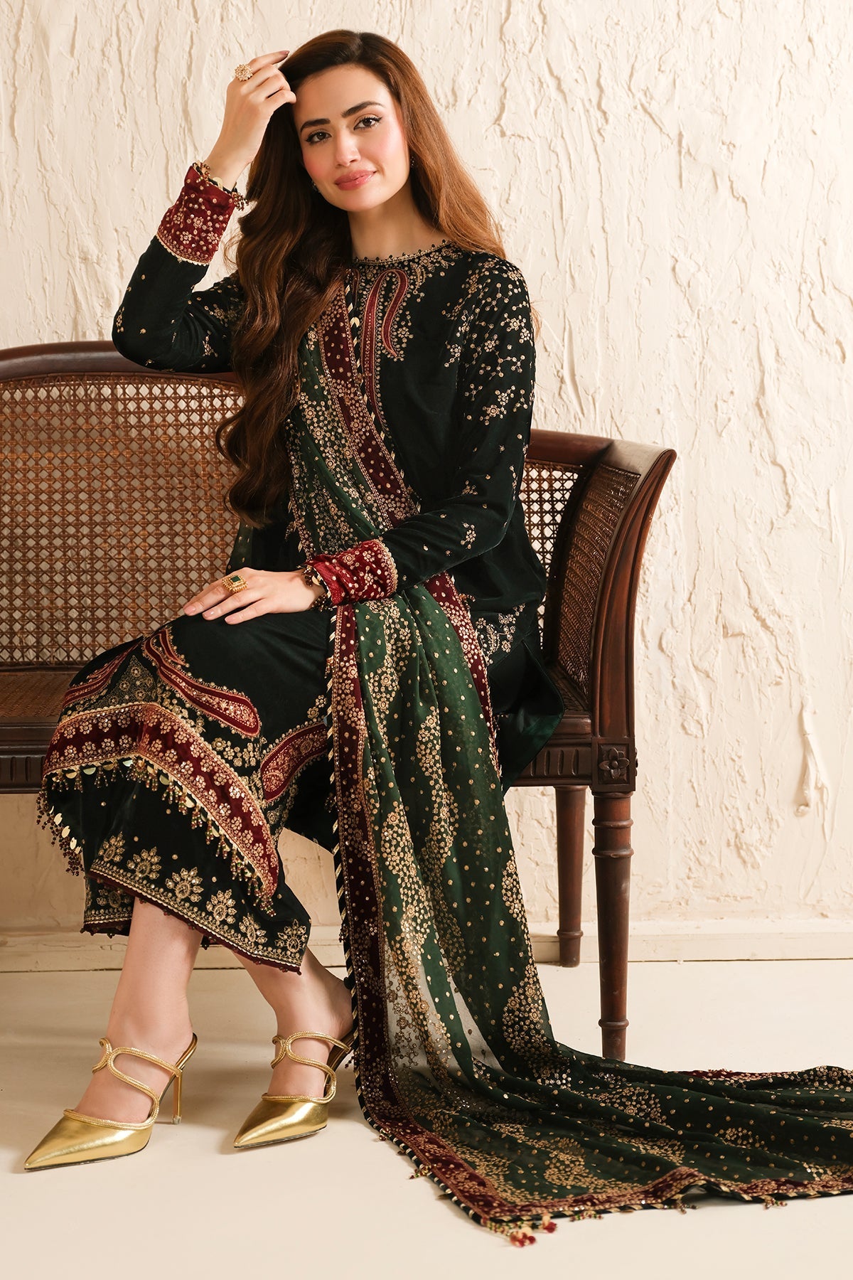 Jazmin - Embroidered Micro 9000 Velvet Formal JZ-999
