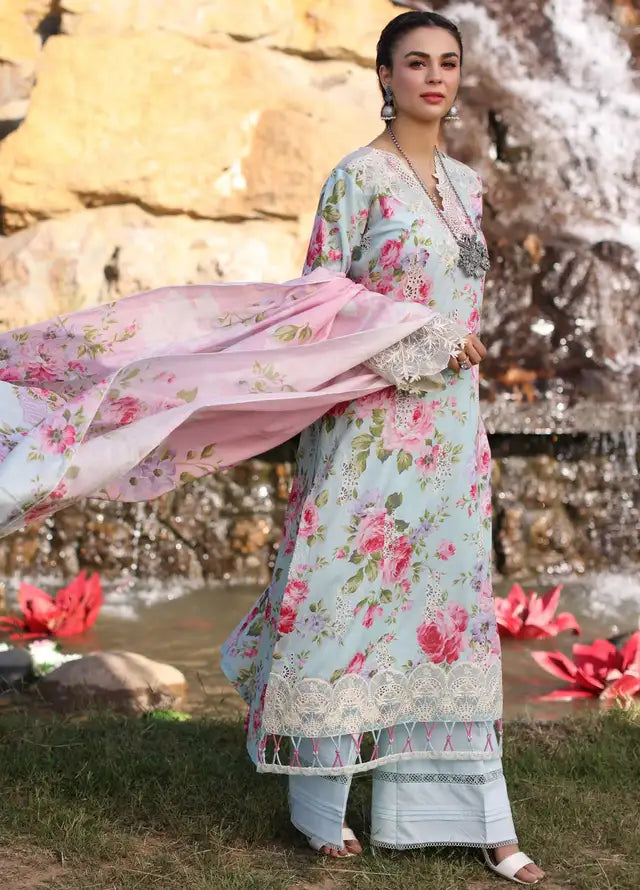 Elaf 3 Piece Embroidered Lawn Q633