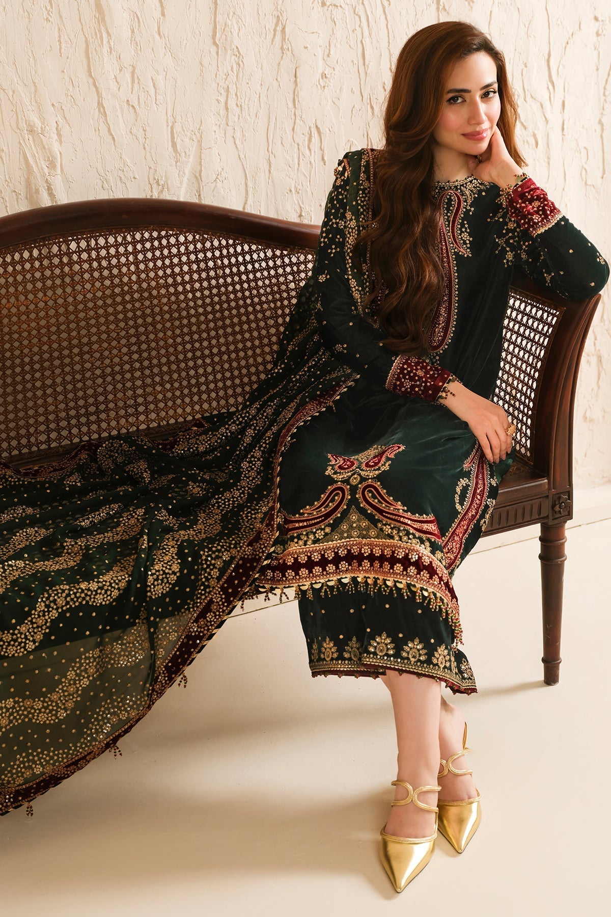 Jazmin - Embroidered Micro 9000 Velvet Formal JZ-999