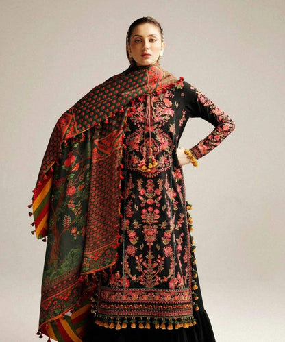 Hussain Rehar Dhanak 3PC Embroidered With Digital Printed Dupatta-173 - QQ