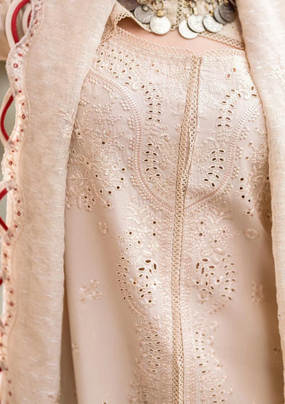 Lawn-3PC Embroidered Shirt with Organza Embroidered Dupatta-1357 - QQ