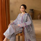 Lawn-3PC Chikakari Embroidered Shirt With Organza Printed Dupatta-5172
