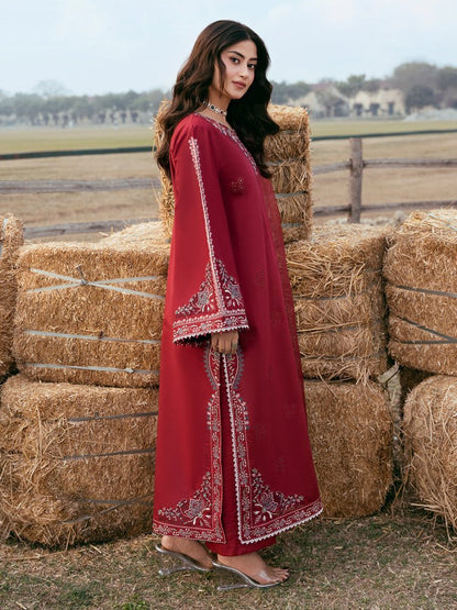 Lawn-3PC Chikankari Embroidered Shirt With Khadi Net Embroidered Dupatta-5268 - QQ