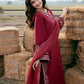 Lawn-3PC Chikankari Embroidered Shirt With Khadi Net Embroidered Dupatta-5268
