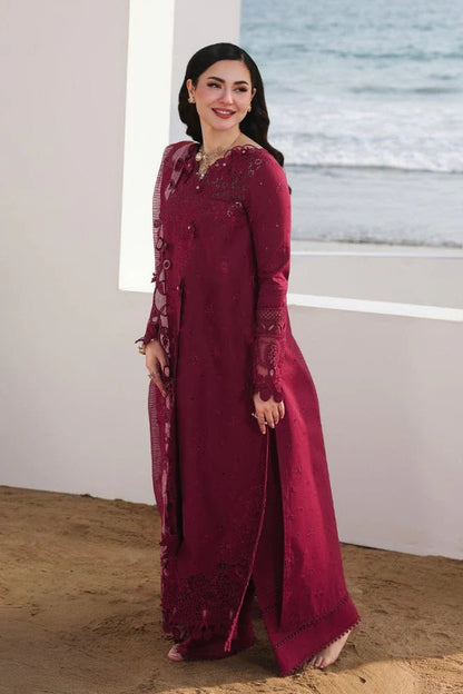 Lawn-3PC Chikankari Embroidered With Organza Embroidered Dupatta-5219 - QQ