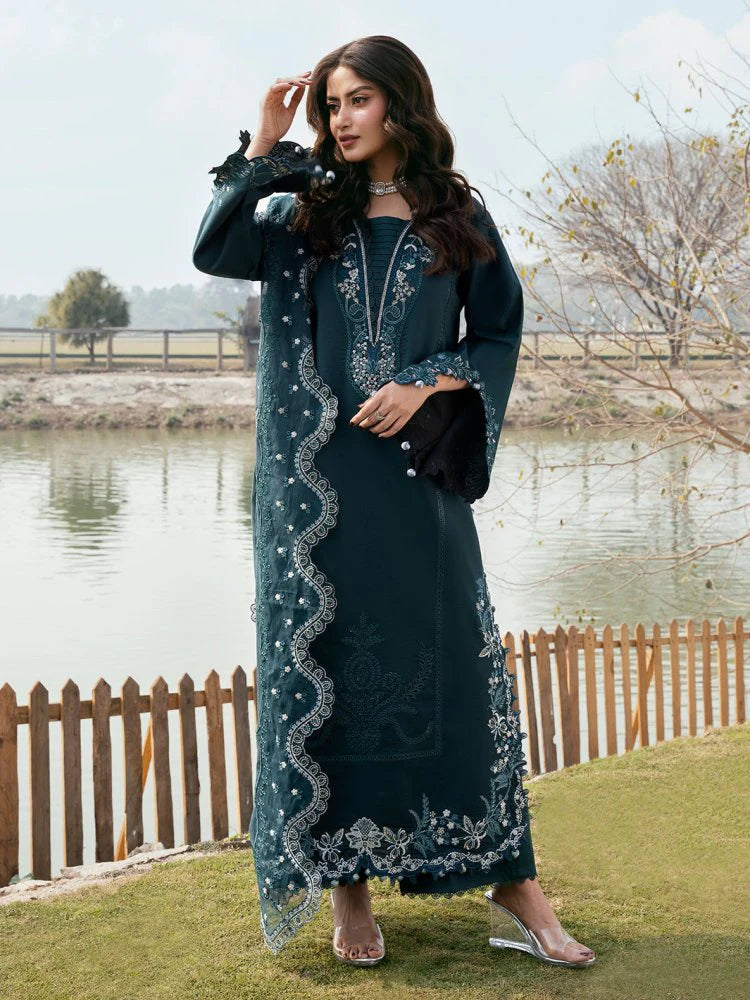 Lawn-3PC Chikankari Embroidered With Organza Embroidered Dupatta-5283